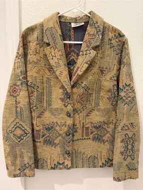 G.W. division of graff Patterned Blazer Jacket - Mustard Multi